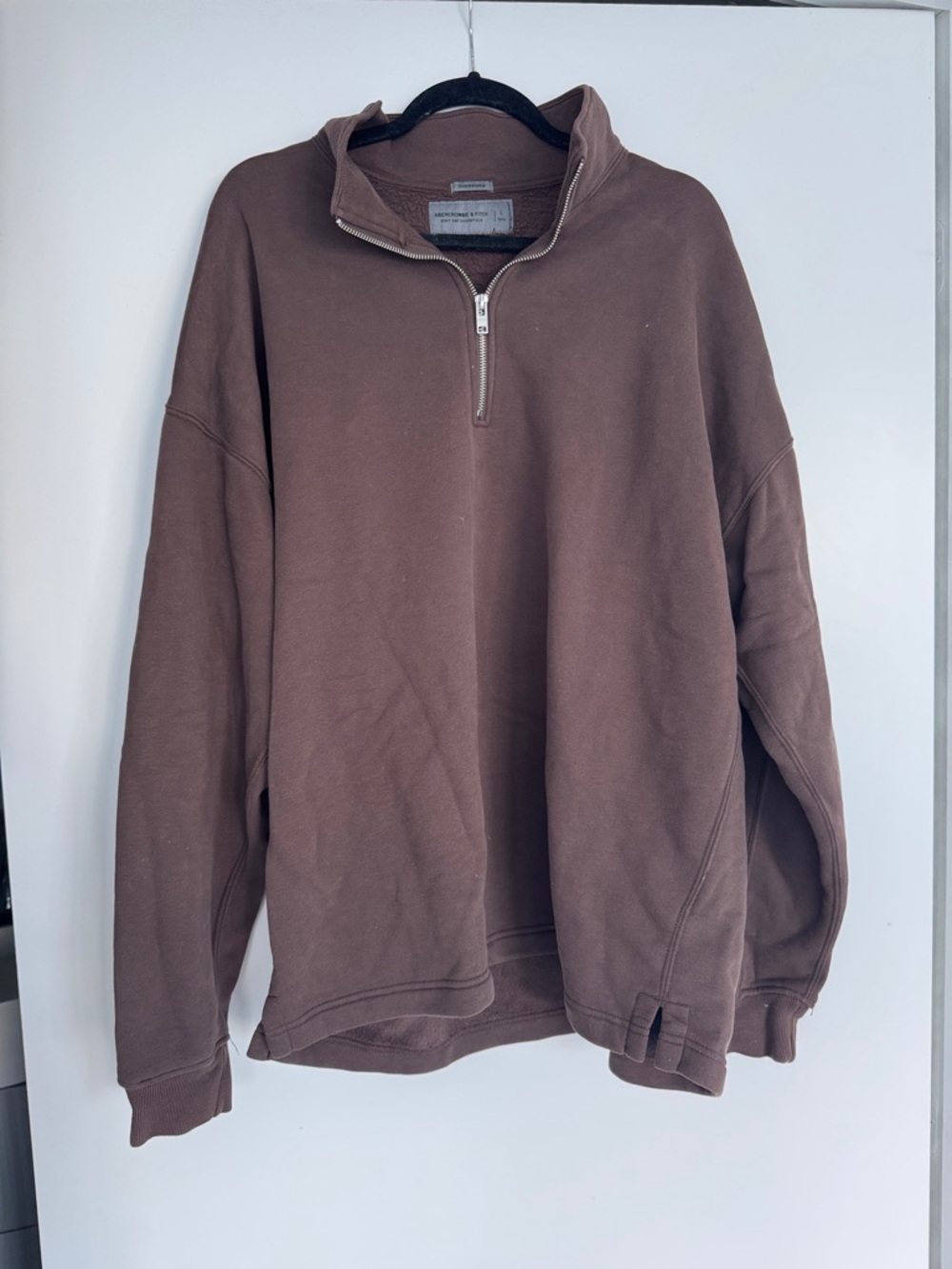 Abercrombie Men's Quarter-Zip Pullover Sweater - Brown